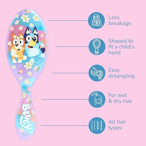 Wet Brush Bluey & Bingo Kids Midi Hair Brush, Smaller Size For Little Hands, Soft Bristles Detangle Knots With Ease, Ergonomic Handle, For All Hair Types, Limited Edition, Purple thumbnail 3