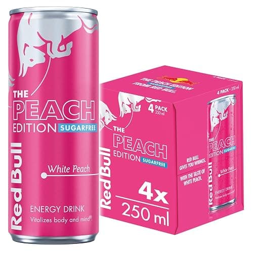 Red Bull Energy Drink Sugar Free Peach Edition White Peach 4 x 250ml - Image 1