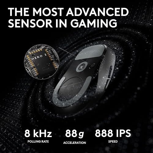 Logitech G PRO X SUPERLIGHT 2 Wireless Gaming Mouse, 60g Pro-Grade with 5 Programmable Buttons, 44k DPI Sensor, 8kHz Report Rate, USB-C Charging for PC/Mac - Black thumbnail 4