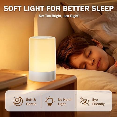 G Keni Baby Night Light, Rechargeable Nursery Night Light with Touch Control, Dimmable Soft Warm LED Bedside Lamp for Breastfeeding, Diaper Changing, Newborn Sleep Aid thumbnail 3
