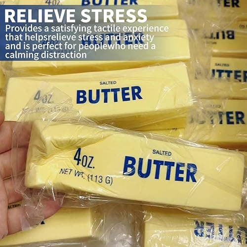 Butter Squishy, Soft Cheese Squishys Stress Relief Block,Squeeze Cheese Stress Toy, Portable Decompression Sensory Toy, Anxiety Relief Fidget Toy for Kids Adults Office Home (2PCS) thumbnail 4