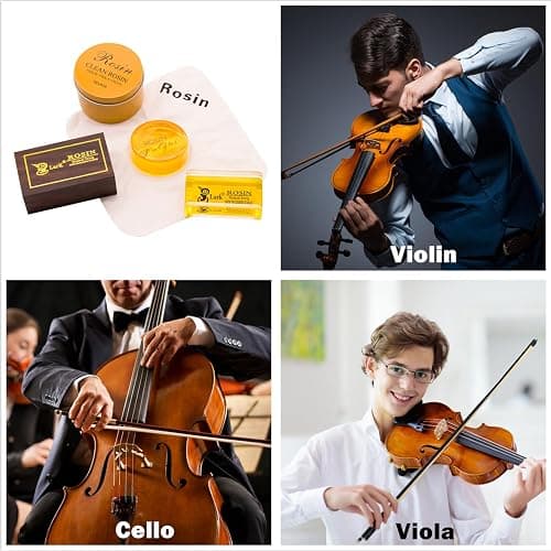 Fansjoy 2 Pièces Colophane pour Violon, Alto et Violoncelle Arcs, Faible Poussière Colophane Naturelle avec Étui thumbnail 4