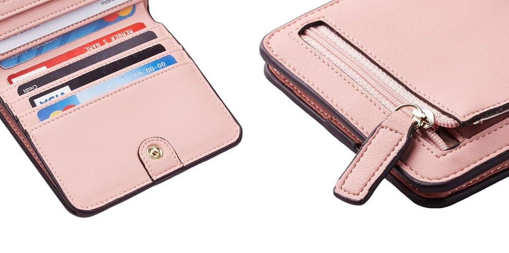 Toughergun Women’s Small Slim Leather Wallet with RFID Protection, Compact Bifold Mini Purse with Clear ID Window thumbnail 7