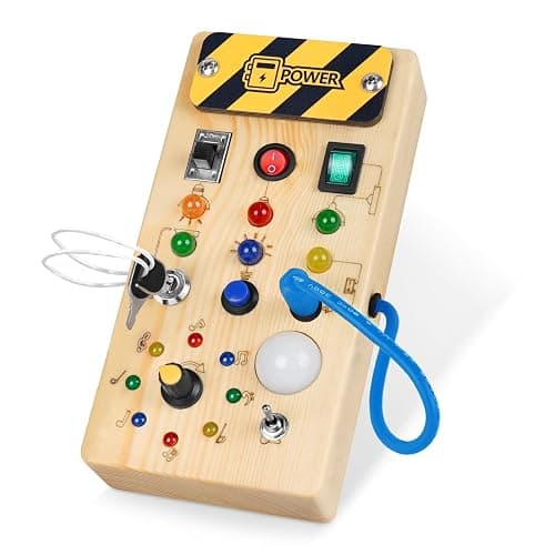 Toddler Toys Busy Board with Led Light, Preschool Learning Activities Sensory Toys for Toddlers 1-3,Montessoti Toys 1 2 3 Year Old Birthday Gift - Image 1