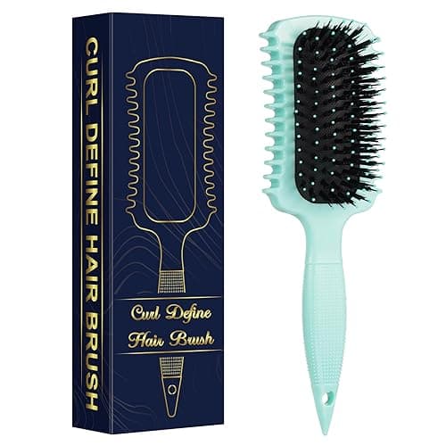 Curl Defining Brush, Volume Curly Hair Brush Products for Effortlessly Detangling Shaping and Styling Women's Men's Curls on All Wet or Dry Hair Types, Reduces Frizz (Green 1PC) - Green 1PC thumbnail 8
