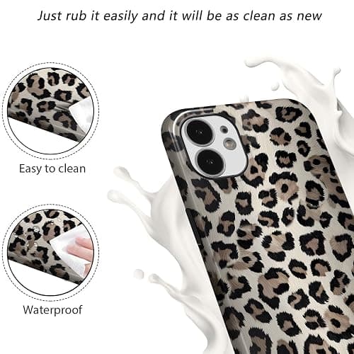 Xylota Handyhülle Magnetische für iPhone 11 6,1" Hülle, Aesthetic Leopard Braun Muster Mädchen Case Kompatibel mit MagSafe, Dünn Silikon + PC Stoßfeste Schutzhülle Cover, 03 thumbnail 3