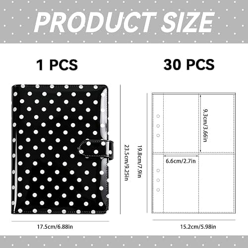 WELLRI A5 Kpop Photocard Binder with 30 Pack 4-Pocket Card Pages 6 Ring Photocard Holder Book PU Leather Cover Collector for 2x3’’ Album Cards Trading Card (Black) thumbnail 2