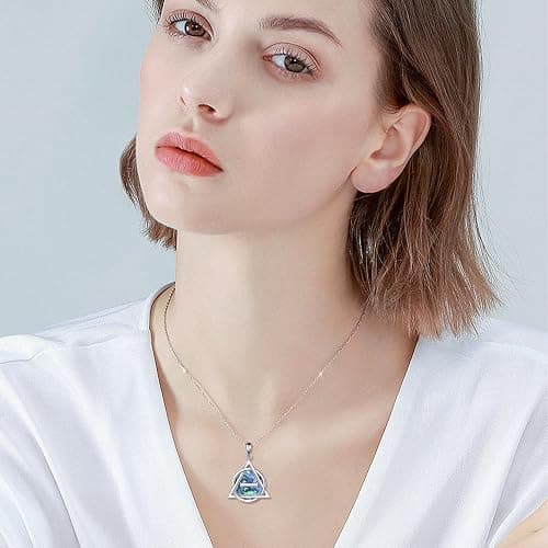 Celtic Jewelry Necklace Gifts Sterling Silver Good Luck Irish Vintage Triquetra Trinity Celtics Love Knot Pendant Necklace Christmas Gifts for Women Mother thumbnail 2
