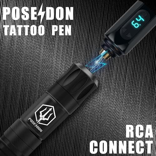 POSEIDON Tattoo Gun Kit - Wireless Tattoo Pen Kit Tattoo Kit with 2Pcs Tattoo Battery and 20 Pcs Tattoo Cartridge Needles, Complete Tattoo Machine kit Tattoo Supplies for Beginners thumbnail 3