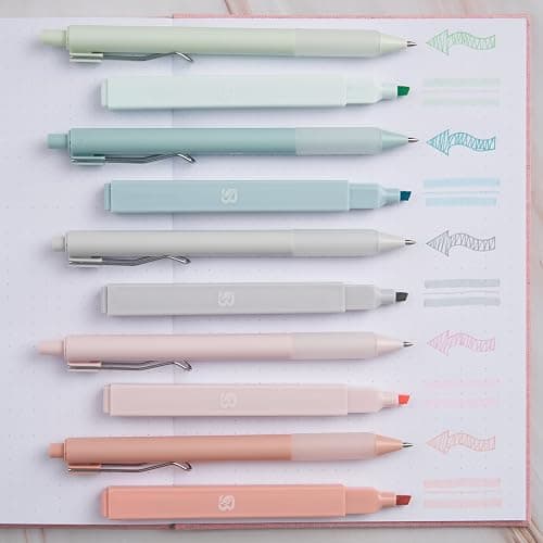 BLIEVE - Aesthetic Highlighters and Gel Pens With Soft Ink And Tip, Bible Highlighters and Pens No Bleed, Dry Fast Easy to Hold, for Bible Journaling Planner School Supplies (Pastel) thumbnail 3