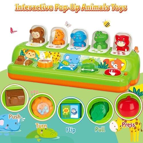 Duchong Pop Up Toys for 1 Year Old Boy Girls, Interactive Cause and Effect Learning Toys with Music & Light for Baby 6 7 8 9 10 11 12 Months, Christmas Birthday 1st Gifts for Toddlers thumbnail 3