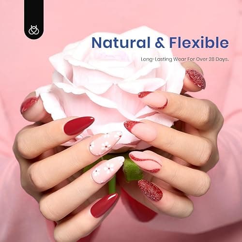 Beetles Gel Nail Kit Etch-X, Almond Medium, 500pcs 12 Sizes, with 9 in 1 Glue Mini Nail Lamp, Pre-Etched Half Matte Easy Extension Set for Home DIY Salon Manicure Art thumbnail 4