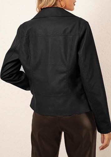 BELLIVERA Veste en faux cuir pour femmes - Manteau Moto Bike thumbnail 3