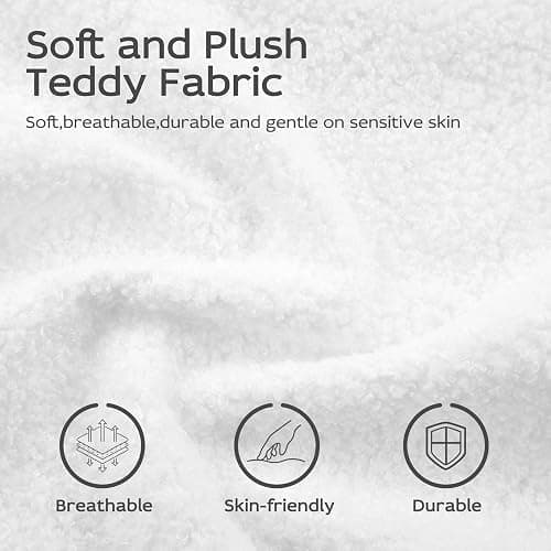 Morkprism Vanity Chair with Back,Armless Desk Chair Cute Small Office Chair,Teddy Fabric Computer Chair with Adjustable Height,120°Tilting,Rolling,Swivel for Vanity,Kids Room,Office,Bedroom White thumbnail 7