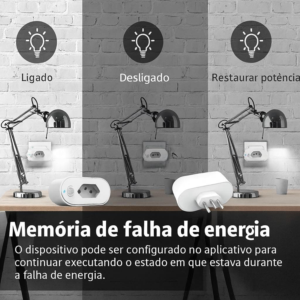 Tomada Inteligente Wi Fi Bivolt Smart Plug Com Monitor De Consumo Compatível Com Alexa Google Home App Tuya Smart Life Automação Residencial Linha A Premium thumbnail 3