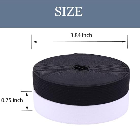 XKDOUS Elastic Band for Sewing, 0.75 Inch 16 Yards 2 Roll Knit Bands for Sewing Waistband and Pants Waist, High Elasticity(8 Yard White, 8 Yard Black) thumbnail 3