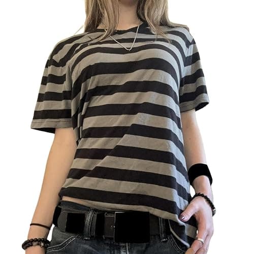 Women Short Sleeve T-Shirts Skull Print Crew Neck Shirts Summer Casual Slim Fit Tops Streetwear - Image 1
