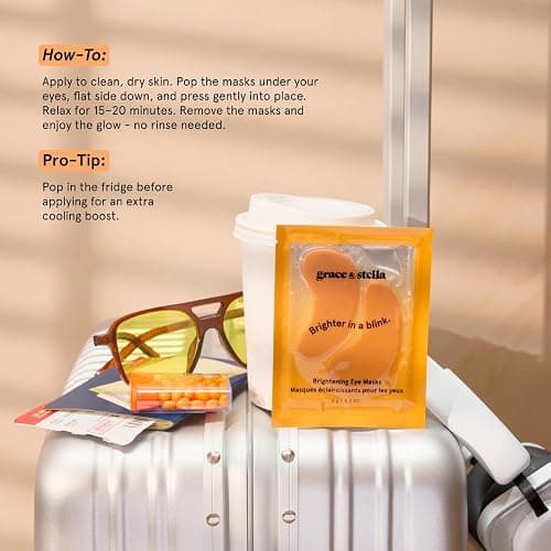 grace & stella New Brightening Eye Patches for Dark Circles (24 Pairs) - Vitamin C Under Eye Patches for Puffiness - Perfect Gifts for Women & Morning Skin Care Routine, Vegan Under Eye Mask thumbnail 8