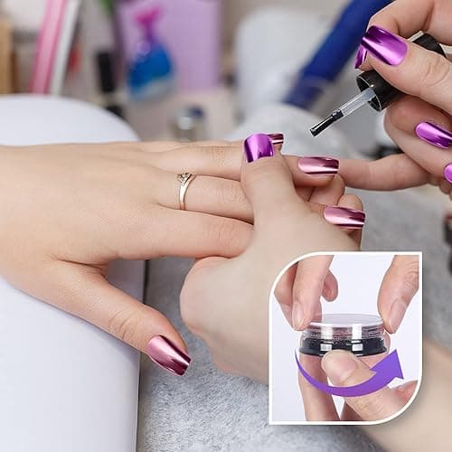 Artdone 16 Jars Chrome Nail Powder Nail Art Fimo Striping Tape Lines Decoration Metallic Mirror Effect Holographic Aurora Chameleon Pigment Powder 1g/Jar Pearl for Resin Craft & Nail Art thumbnail 6