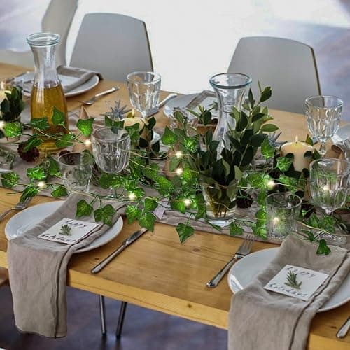 RECUTMS 24 Pack 172Ft Fake Ivy Vines with String Lights for Room Decor | Artificial Vines with 200 LEDs String Light Hanging Leaf Greenery Garland Plants for Wall Room Garden Office Wedding Decor thumbnail 5