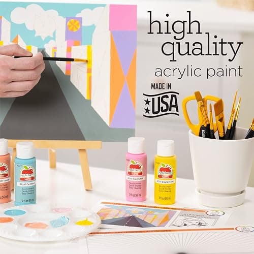 Apple Barrel Art Lessons Paint and Brush Set, 34 pc Kit Including 23 2 fl oz Apple Barrel Acrylic Paint Colors, 1 2 fl oz bottle of Mod Podge Matte, 10 FolkArt Brushes, 6 Video Lessons And More thumbnail 7