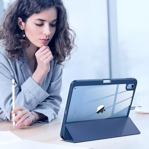 TiMOVO Case for iPad (A16) 11th Generation 11 Inch 2025, iPad 10th Generation Case 10.9 Inch 2022 with Pencil Holder,Slim Protective Cover with Clear Back Shell,Auto Wake/Sleep, Abyss Blue thumbnail 8