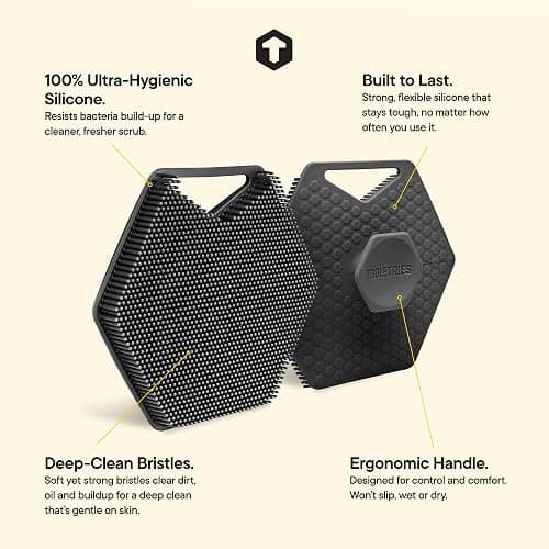 TOOLETRIES Body Scrubber 2.0 – Premium Silicone Scrubber for Cleaning, Exfoliating Your Skin – Extra Long Lather Boosting Bristles with Ergonomic Handle, Long-Lasting & Easy to Clean - Charcoal thumbnail 4