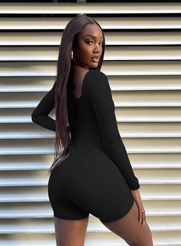 OLCHEE womens black long-sleeve bodysuit thumbnail 6