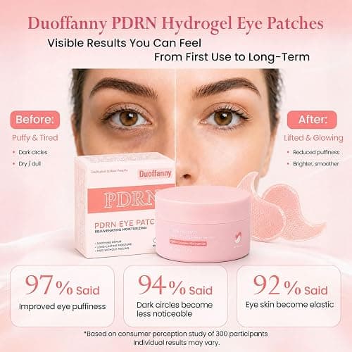 5000ppm PDRN Under Eye Patches - Salmon DNA Collagen Eye Mask, 60 Ct | with Niacinamide for Dark Circles, Puffiness & Fine Lines -Hydrogel Eye Gels for Tired Eyes, Self Care Gift for Women thumbnail 3