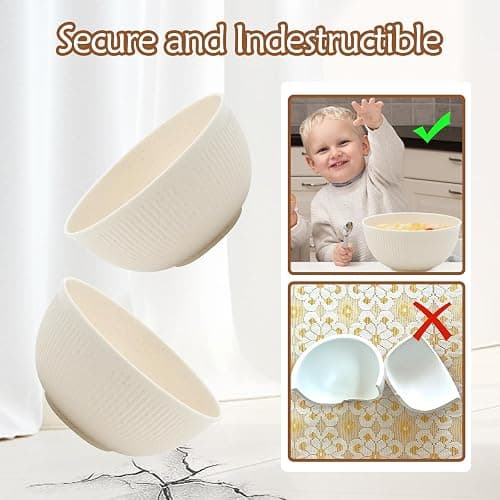 36pcs Reusable Wheat Straw Dinnerware Sets,Unbreakable Dinnerware Cups Plates and Bowls Sets,Durable Kitchenware Dishes Set for Home, Office, Travel,Picnic thumbnail 4