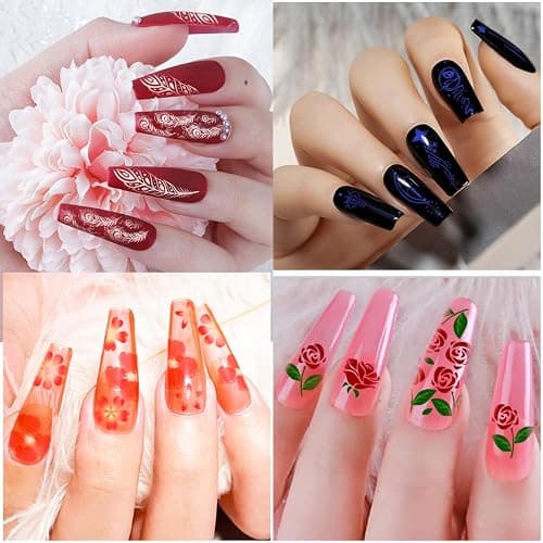 Biutee Nail Stamping Plates Set 15PCS Nail Art Stamper Scraper Nail Art Stamping Kit with Storage Bag Gift Box Nail Stamp Template Kit Lace Flower Butterfly Star Christmas Holiday Design thumbnail 8
