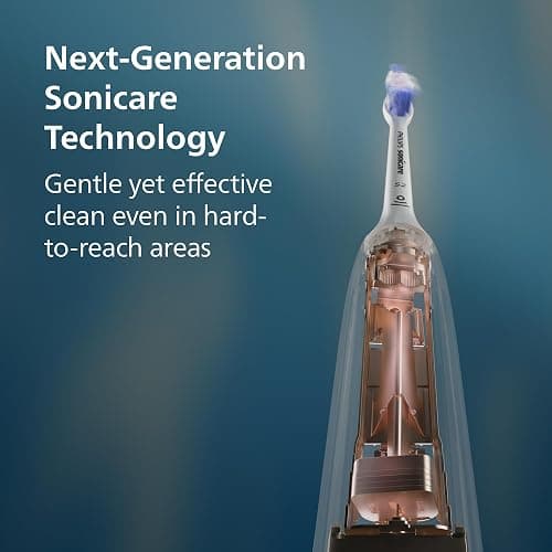 Philips Sonicare 6500 Series Electric Toothbrush - Next-Generation Sonicare Technology, Pressure Sensor, 9 Brushing Settings, SmarTimer, BrushPacer, 21-Day Runtime, Travel Case, Light Pink, HX7412/05 thumbnail 2