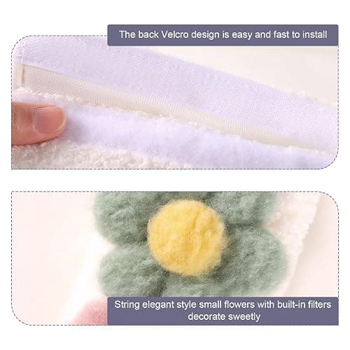 Bawkars 2 PCS Car Seat Belt Cover Pads, Cute Flower Safety Seatbelt Covers Cushion, 9.4" x 2.5" Soft Plush Shoulder Strap Protector, Universal Seat Belt Cover for Adults and Kids (Purple)​ thumbnail 4