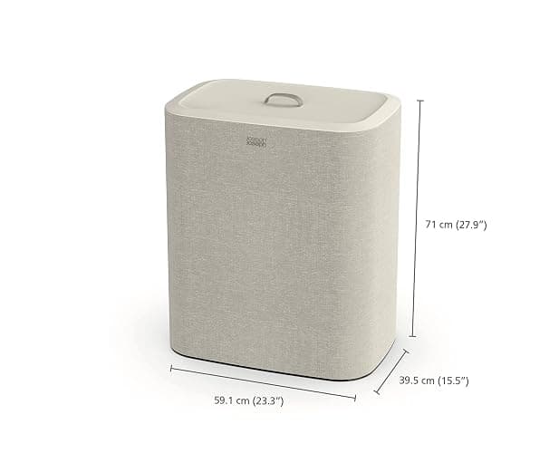 Joseph Joseph Tota Trio 90 liter/23.8 gallon Laundry Hamper Separation Basket with lid, 3 Removable Washing Bags with Handles- Ecru thumbnail 3