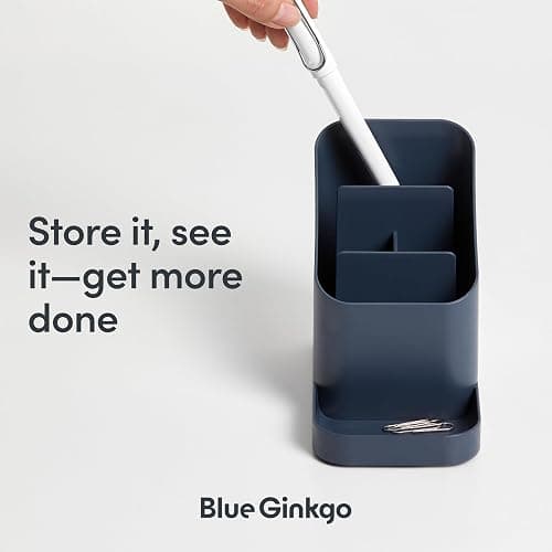 BLUE GINKGO Desk Holder – Korean-Made Office Organizer for Pencils, Pens, Notes, and Desk Supplies (Prussian Blue) thumbnail 5
