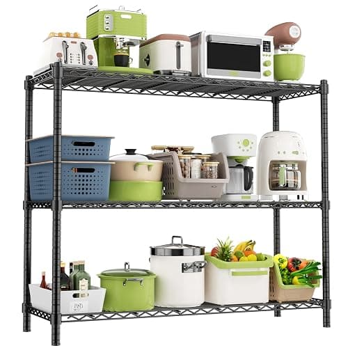 MODCART Storage Shelves, 48" L x 20" W x 47" H Heavy Duty Garage Wire Shelving Unit Loads 1200LBS, 3-Tier Adjustable Metal Industrial Utility Shelf Rack for Kitchen, Laundry Room, Basement - Image 1