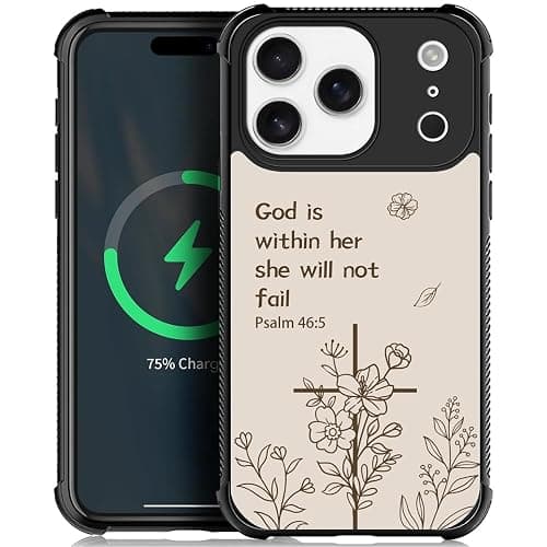 Deaorew for iPhone 17 Pro Case | Compatible with MagSafe | Classic Slim Cover Design | Biblical Floral Cross - Image 1