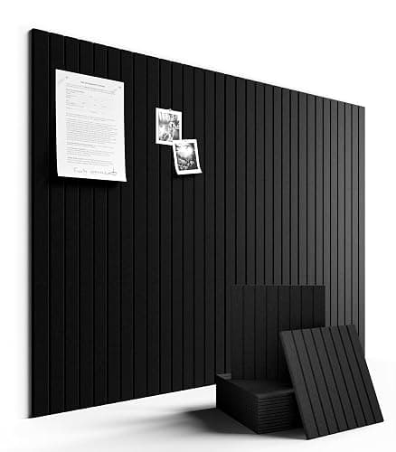 Fluxynara Large Felt Bulletin Board 48" X 36" Large Cork Board Alternative-12 Pack with 70 Safe Removable Adhesive Tabs, Cork Boards for Walls Cork Board for Home Office Classroom Pin Board (Black) - Image 1