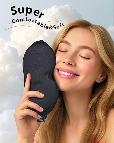 MABAO Weighted Sleep Mask - 100% Blackout Eye Mask for Sleeping for Women Men, 3D Contoured for Lash Extension, Zero Eye Pressure Memory Foam Cover, Soft Gentle Pressure Blindfold for Travel - Black thumbnail 8