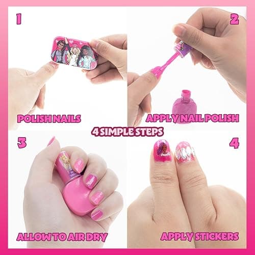 Barbie Beauty Vanity Set with Light-Up Mirror, Includes Lip Gloss, Eye Shadow, Brushes, Nail Polish, Accessories, and More! Ages 3+ Perfect for Parties, Sleepovers, and Makeovers, by Townley Girl thumbnail 8