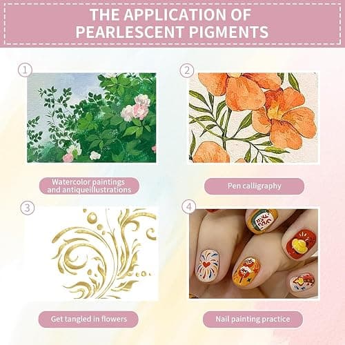 nnOuOnn Metallic Watercolour Paints Set(2pcs), 40 Color Mini Travel Glitter Gouache Water Colour Painting, Colouring Brushes Cards Art Forestey Pearlescent Solid Kids Adults Beginners Artists thumbnail 3