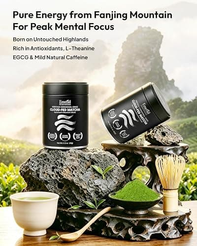 Emerail Ceremonial Grade Matcha Powder, 100% Pure Matcha Powder 60g/2.12oz | First Harvest Green Tea Matcha, Heritage Ceremonial Matcha, Cloud-Fed Matcha Tea Powder, Unsweetened, Vegan, Gluten-Free thumbnail 7