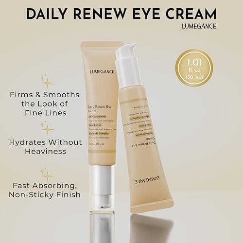 LUMEGANCE Daily Renew Eye Cream, 5% Niacinamide Under Eye Brightener Cream with 5-Peptide Complex & Shea Butter, Firming, Dark Circle, Hydrating, Smooth Fine Lines, Korean Skin Care 30ml thumbnail 3