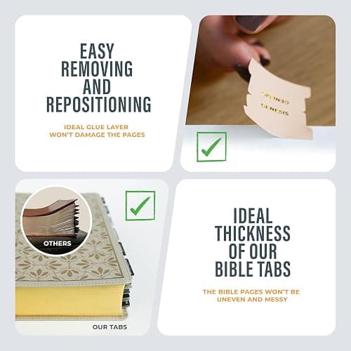 OFFILICIOUS Blue Bible Book Tabs, 100 Soft-Touch, Laminated Bible Tabs for Holy Bibles – Durable Tabs for Bible – Protestant & Catholic Bible Tabs Large Print, Bible Tabs for Women & Men thumbnail 6