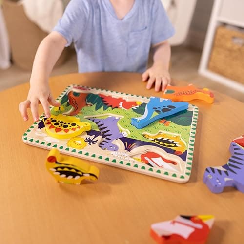 Melissa & Doug Dinosaur Wooden Chunky Puzzle (7 pcs) - FSC Certified thumbnail 6