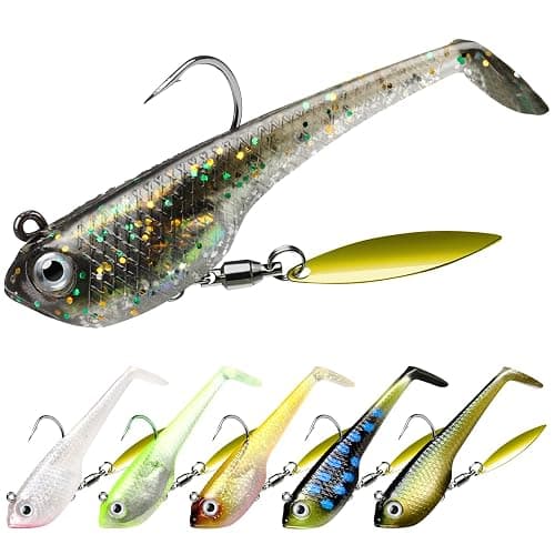TRUSCEND Einfacher Fang Gummifische mit BKK-Haken, Besondere Vibrierende Schwimm- & zitternde Jigging-Aktion für mehr Bisse, tolle weiche Köder für Barsch, Forelle, Hecht, Zander, EIN Familienmuss - Image 1