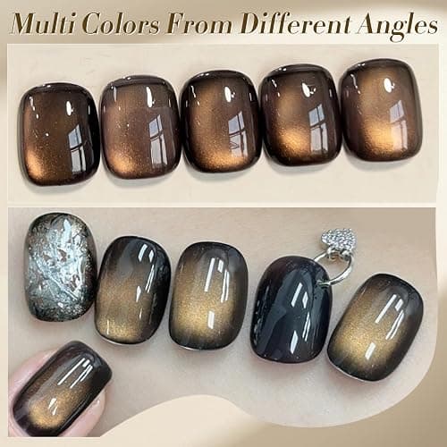 BORN PRETTY Brown Cat Magnetic Eye Gel Nail Polish Jelly Glass Gel Polish | Crow Glitter Magnetic Gel Polish Soak Off Nail Art Salon Manicure Home Gift 15ml thumbnail 9