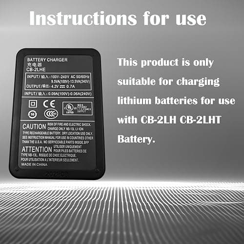 CB-2LH CB-2LHT NB-13L Battery Charger Compatible with Canon G7X G7X Mark II III G1 X Mark III G5X G5X Mark II G9X G9X Mark II SX620 SX720 SX730 SX740 HS Digital Camera(Not Applicable to G1 X) thumbnail 5