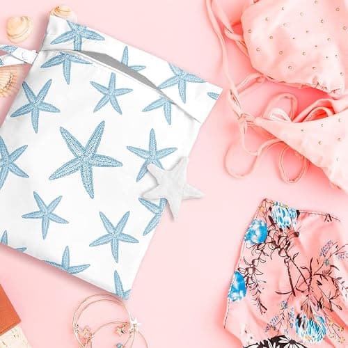zcyxuuw Wet Bag, Wet Dry Bag, Wet Bag for Swimsuit Travel Beach Pool Dirty Yoga Gym Clothes Makeup Bag Beach Wedding Supplies Waterproof Reusable Shell Pearl Starfish Gifts thumbnail 2