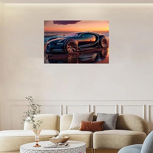 Corato Bugatti Car Posters For Walls Vintage Racing Car Canvas Prints For Home Decor Office Decor CUnframe-style 18x12inch(45x30cm) thumbnail 4